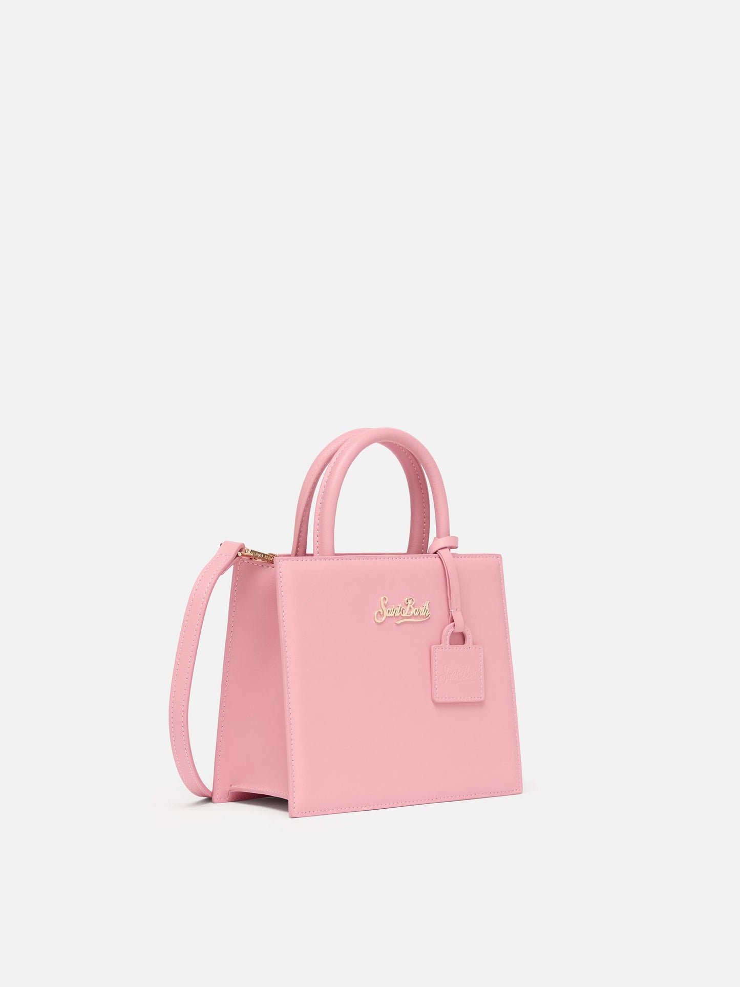 Shop Bag Mini aus pastellrosa Leder