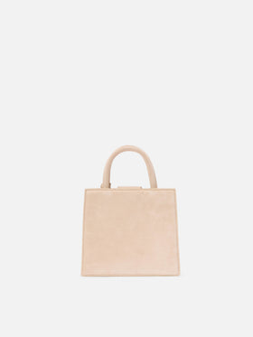 Mini-Handtasche aus beigefarbenem Wildleder