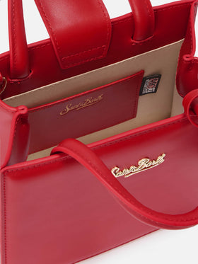 Mini-Handtasche aus rotem Leder