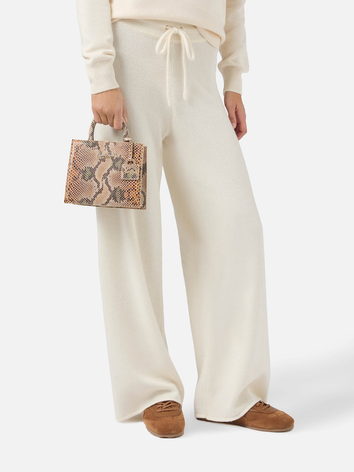 Shop Bag Mini beige python print bag
