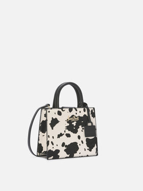 Structured Shop Mini bag in cow print pony hair