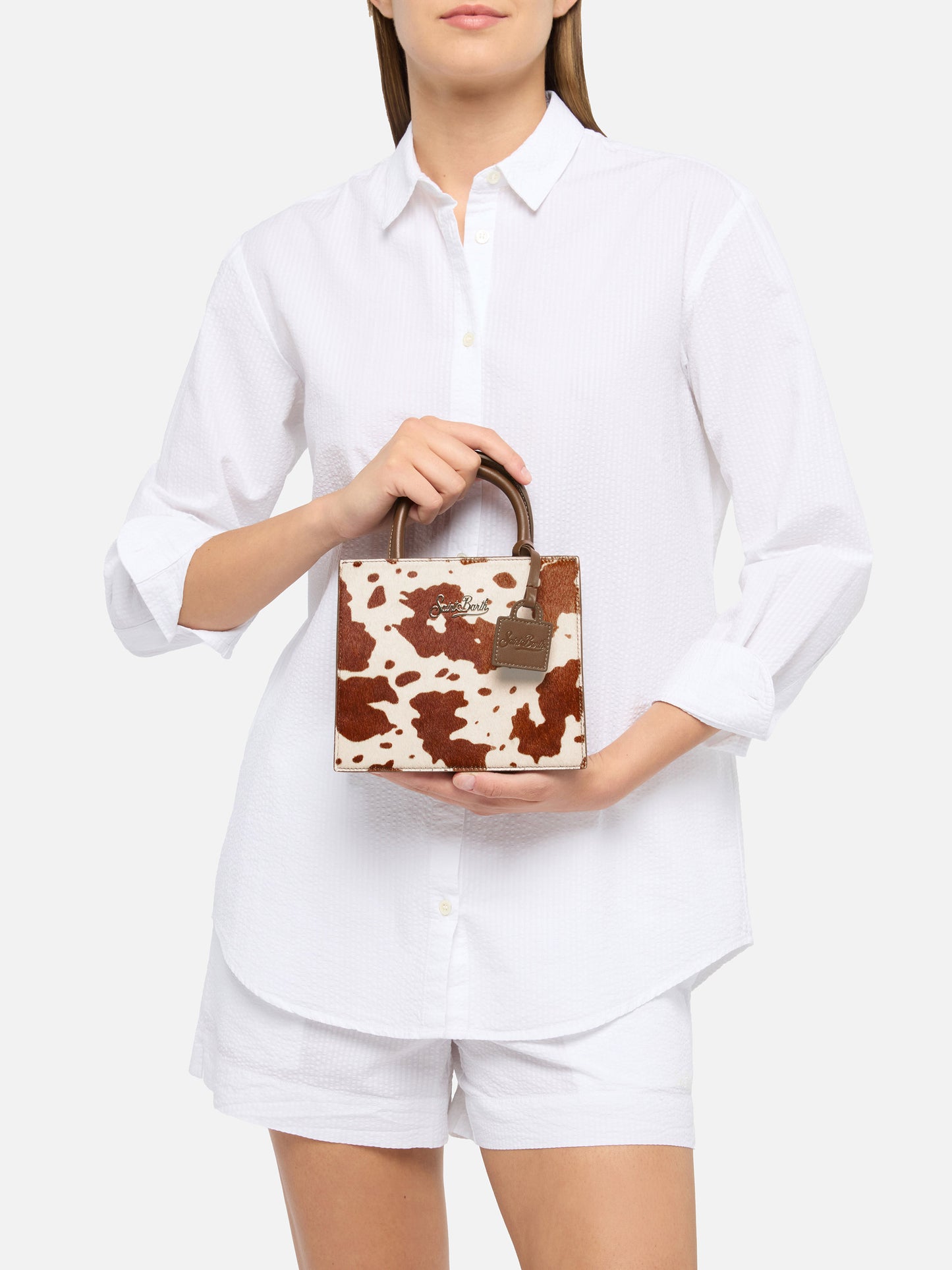 Shop Bag Mini aus Ponyhaar mit Kuhfellmuster