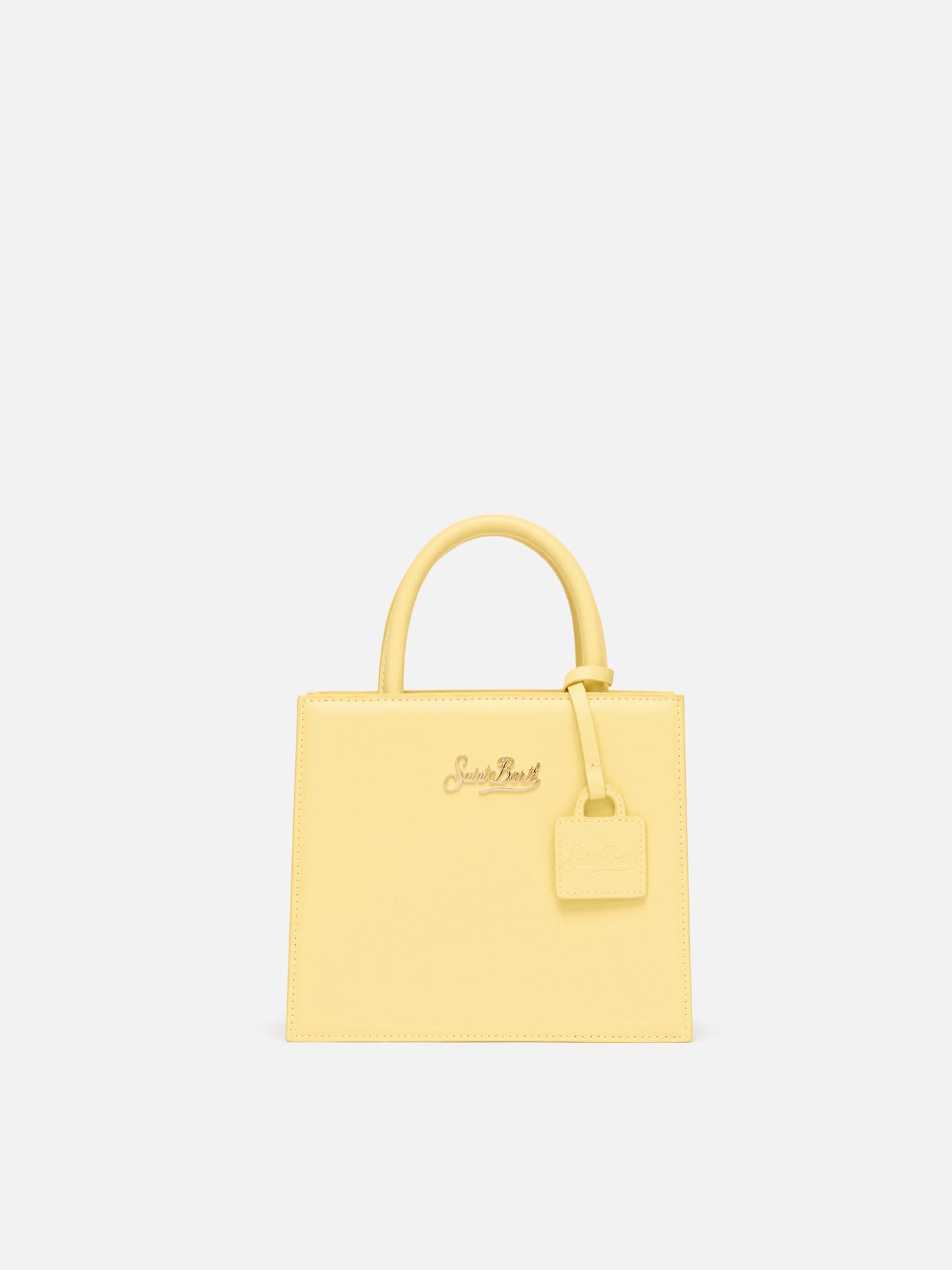 Shop Bag Mini aus buttergelbem Leder