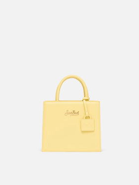 Shop Bag Mini aus buttergelbem Leder