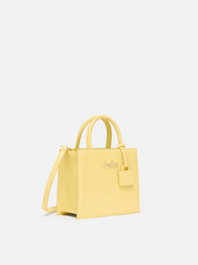 Shop Bag Mini aus buttergelbem Leder