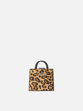 Compra el bolso de mano micro Shop Bag en piel de potro con estampado de leopardo 