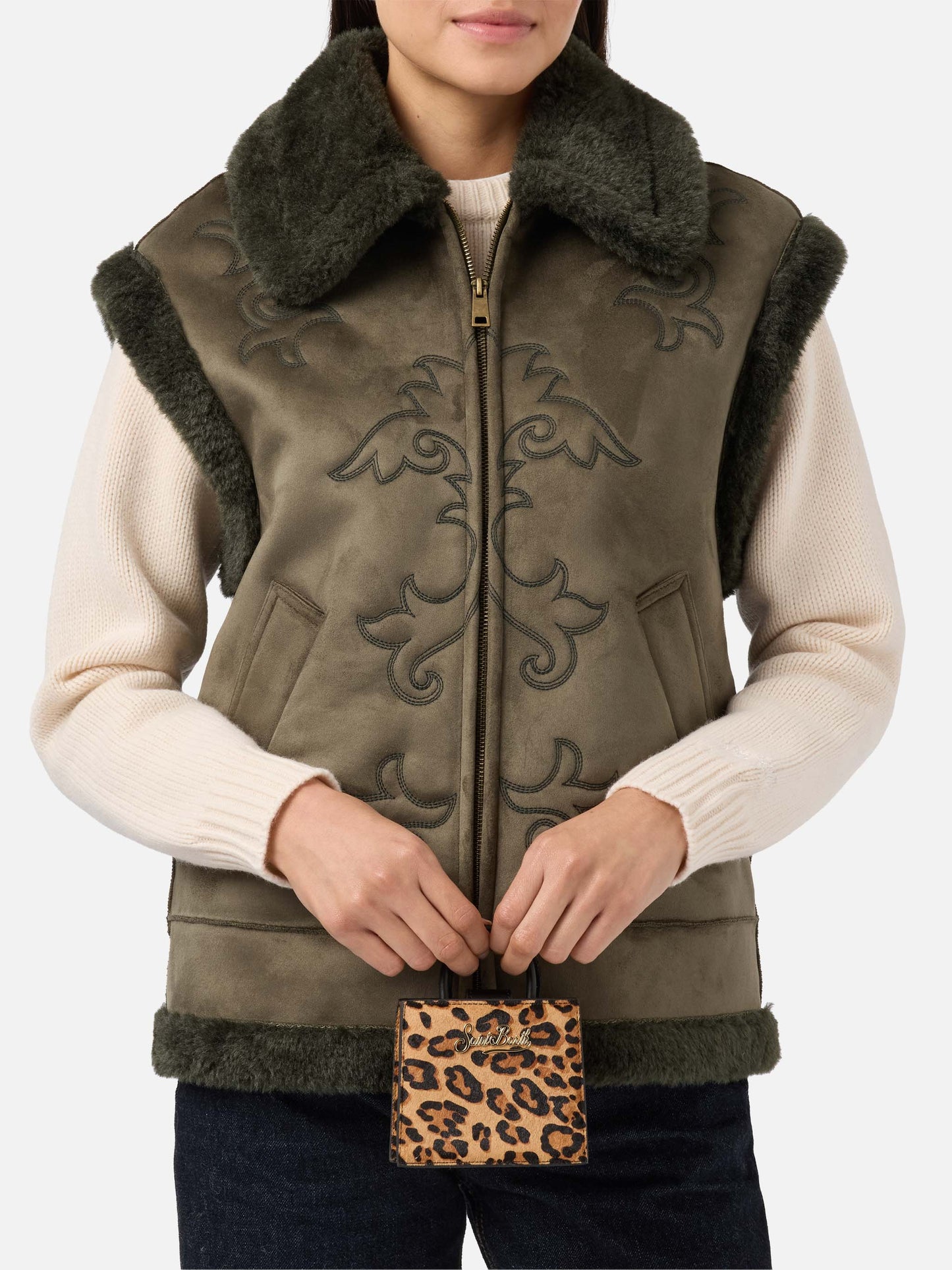Compra el bolso de mano micro Shop Bag en piel de potro con estampado de leopardo 