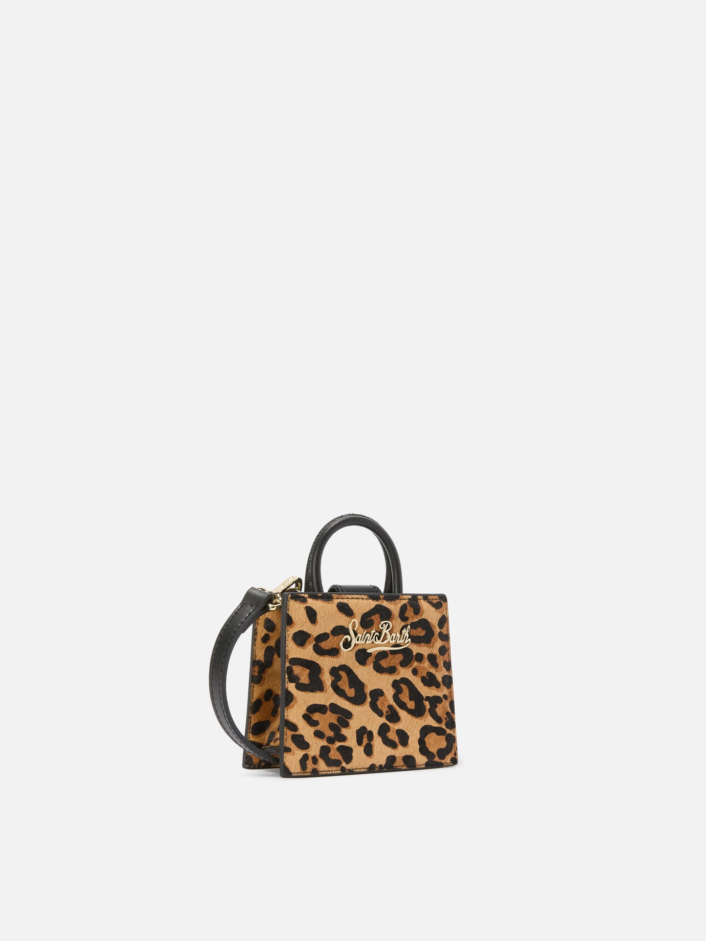 Compra el bolso de mano micro Shop Bag en piel de potro con estampado de leopardo 