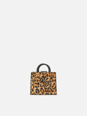 Compra el bolso de mano micro Shop Bag en piel de potro con estampado de leopardo 