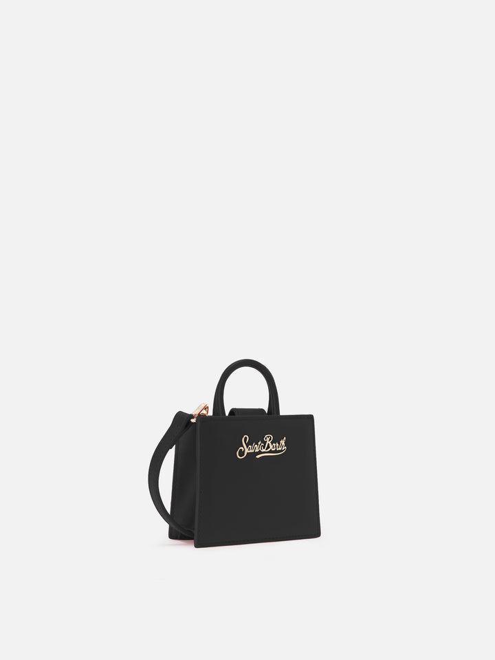 Shop Bag Micro in black leather