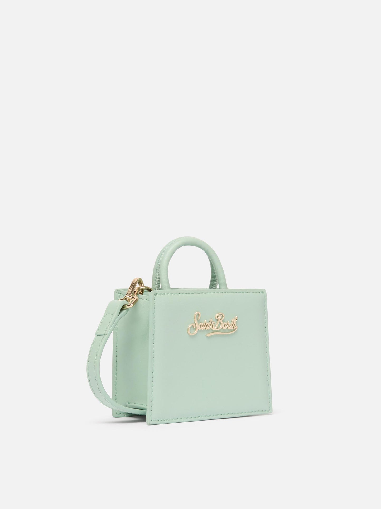 Shop Bag Micro aus salbeigrünem Leder