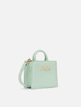 Shop Bag Micro aus salbeigrünem Leder