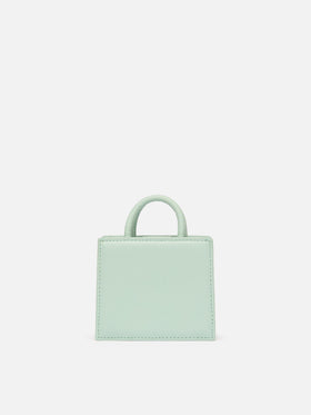 Shop Bag Micro aus salbeigrünem Leder
