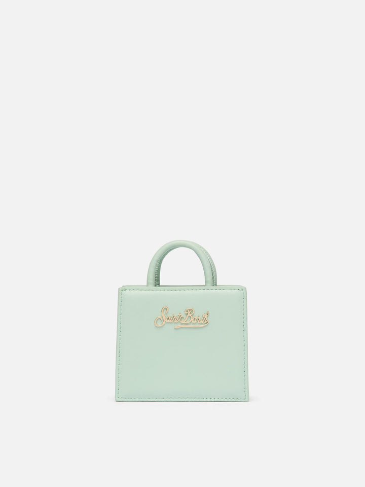 Shop Bag Micro aus salbeigrünem Leder