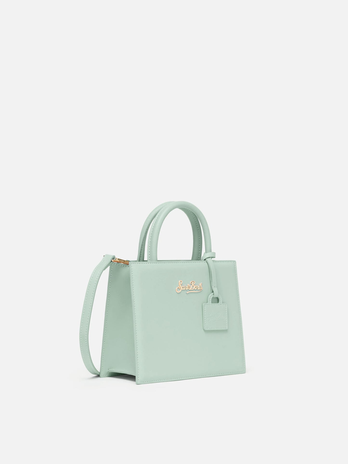 Shop Bag Mini aus salbeigrünem Leder