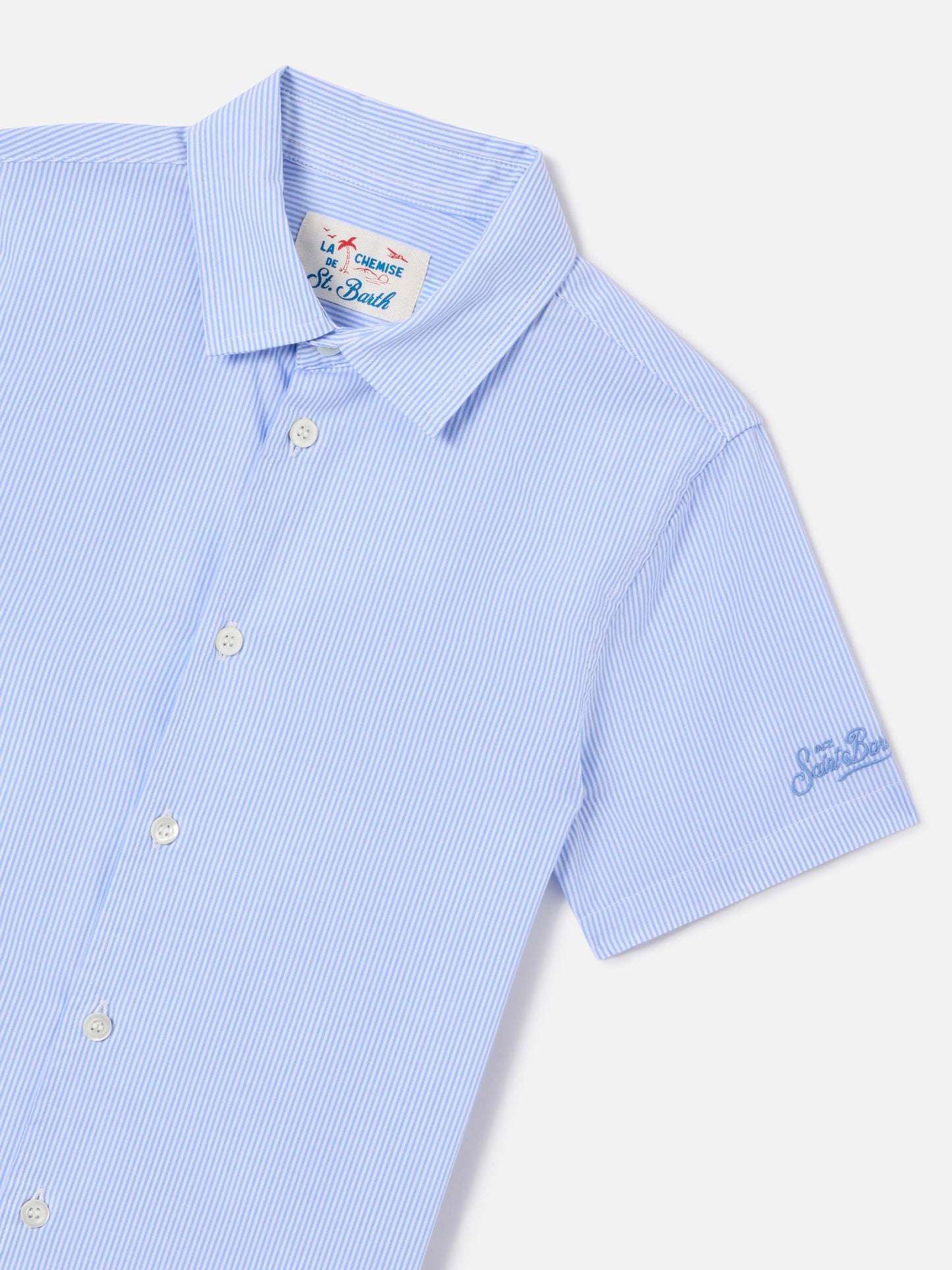 Chemise rayée Sifnos Jr avec broderie et imprimé Snoopy | Édition spéciale 