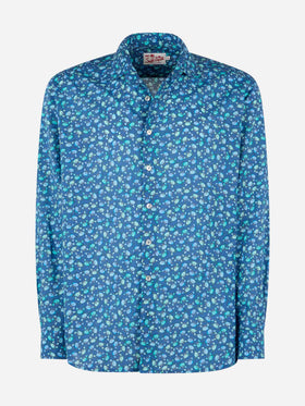 Man muslin cotton shirt Sikelia with crabs print - MC2 Saint Barth