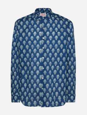 Muslin cotton shirt Sikelia with boho print - MC2 Saint Barth