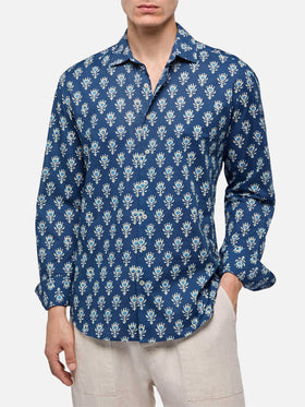 Camisa de algodón muselina Sikelia con estampado boho 