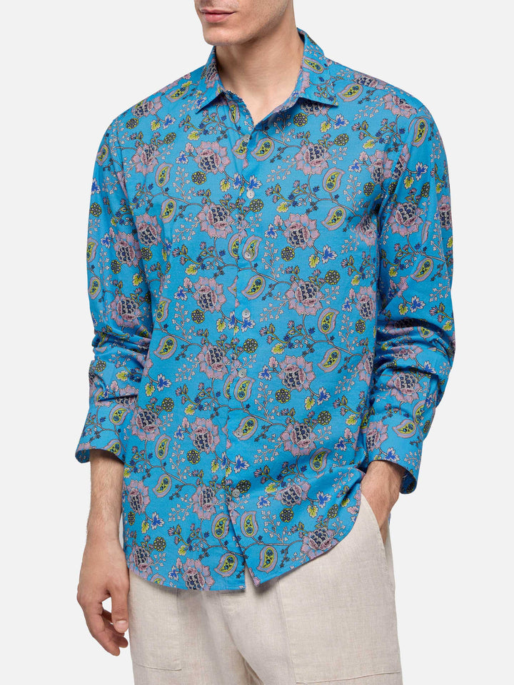 Baumwollhemd Sikelia aus Musselin mit Boho-Print