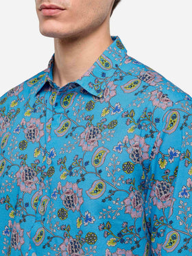 Muslin cotton shirt Sikelia with boho print - MC2 Saint Barth