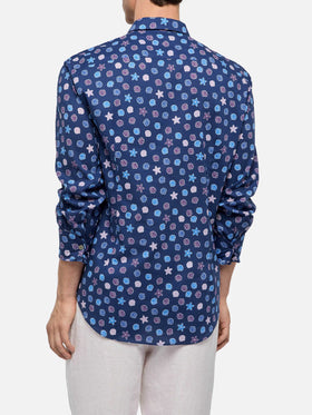 Muslin cotton shirt Sikelia with ethnic print - MC2 Saint Barth