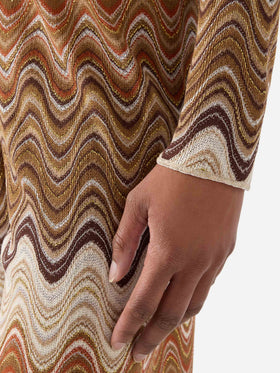 Top cropped Siviglia en raschel dégradé avec motif vagues 