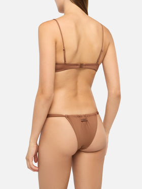 Underwired bralette bikini Salina Noelle with cheeky swim briefs in brown