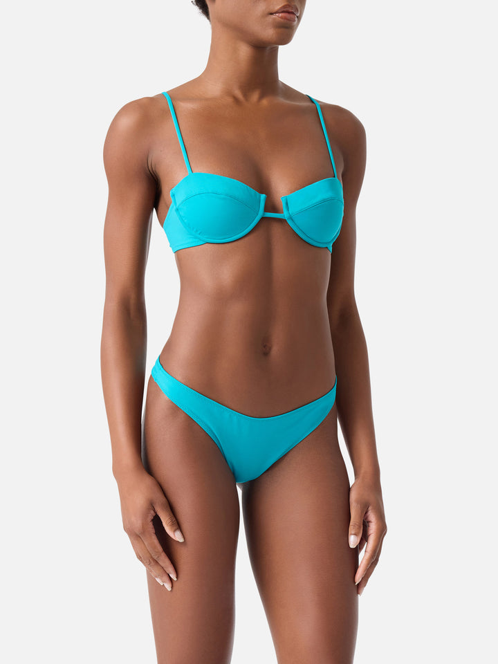 Salina Naomi Bügel-Bralette-Bikini in Salbeigrün 