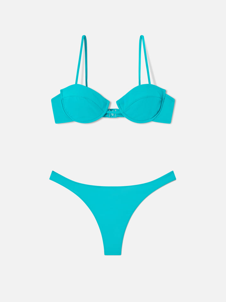 Salina Naomi Bügel-Bralette-Bikini in Salbeigrün 