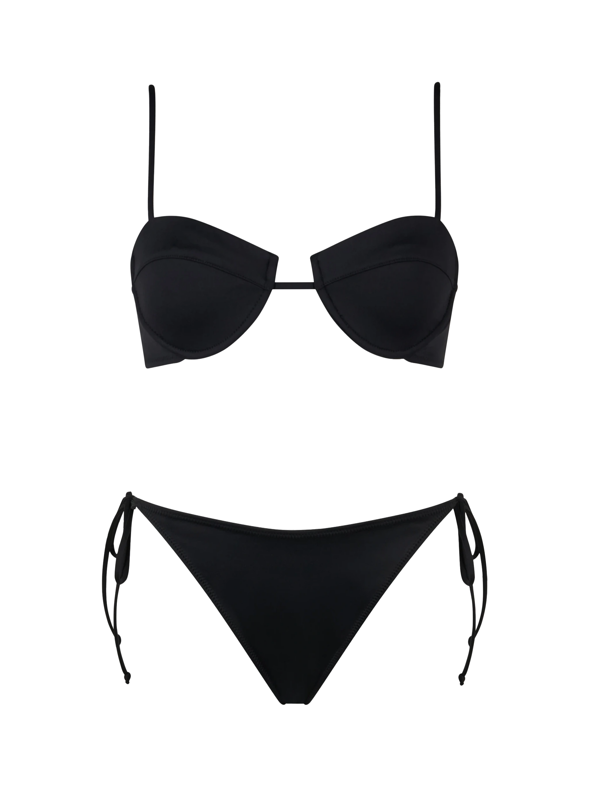 Woman black underwired bralette bikini Salina Virgo - MC2 Saint Barth