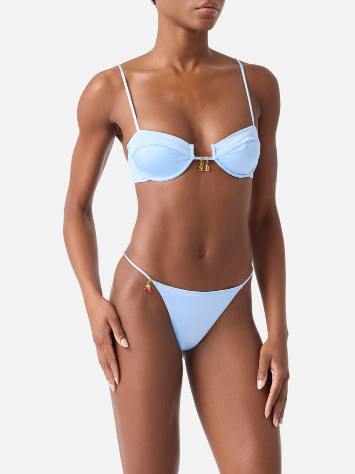 Bikini Salina Jodene azul claro con acabado brillante 