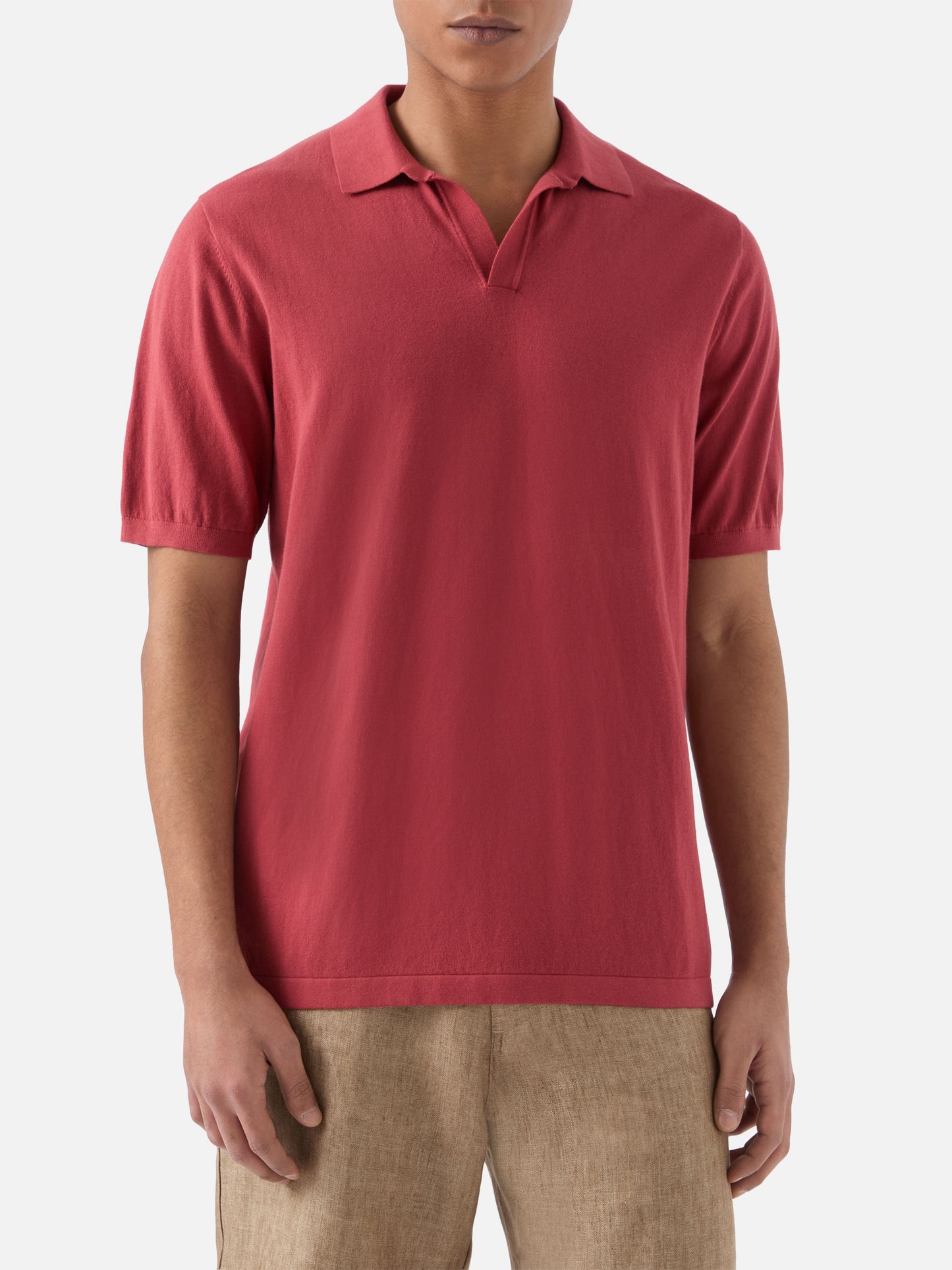 Polo Sloan rouge brique en coton premium high-twist 
