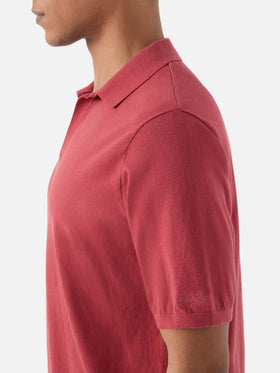 Polo Sloan rouge brique en coton premium high-twist 