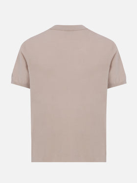 Sloan stone grey buttonless knitted polo shirt - MC2 Saint Barth