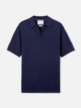 Polo Sloan en coton premium high-twist bleu marine 