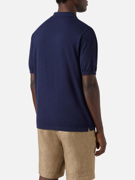 Polo Sloan en coton premium high-twist bleu marine 