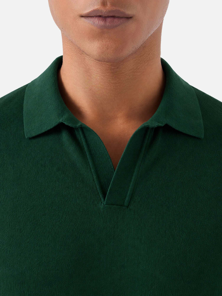 Polo en maille sans boutons British green Sloan 