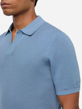 Polo en maille sans boutons Sloan dusty blue en mesh 