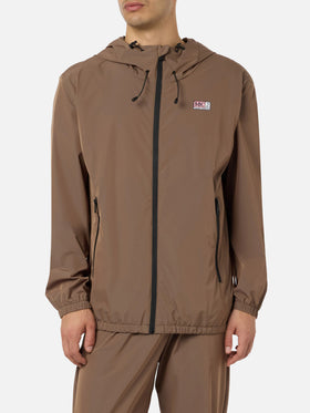 Leichte Windjacke aus khakigrünem Stoff mit Kapuze für Herren Sloop