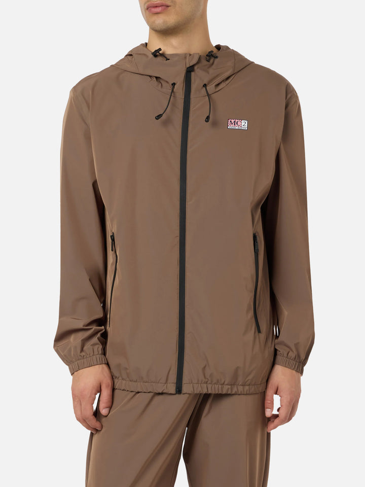 Giacca Sloop in tessuto tecnico Solaro khaki tinta unita