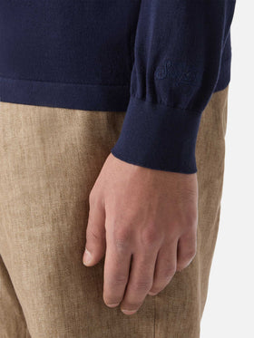 Polo Sloan en coton high twist bleu marine 
