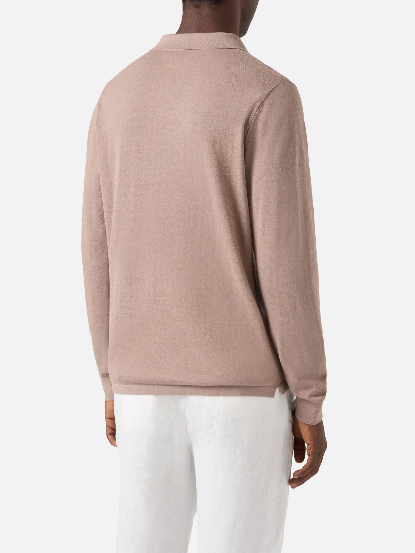 Sloan high twist cotton polo in taupe
