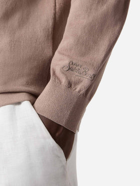 Sloan high twist cotton polo in taupe