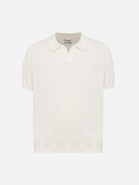 Sloan Jr white knitted polo shirt - MC2 Saint Barth