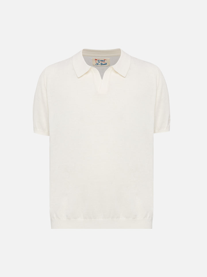 Sloan Jr white knitted polo shirt - MC2 Saint Barth