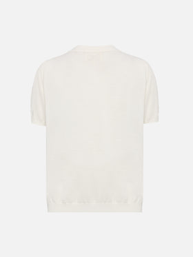 Sloan Jr white knitted polo shirt - MC2 Saint Barth