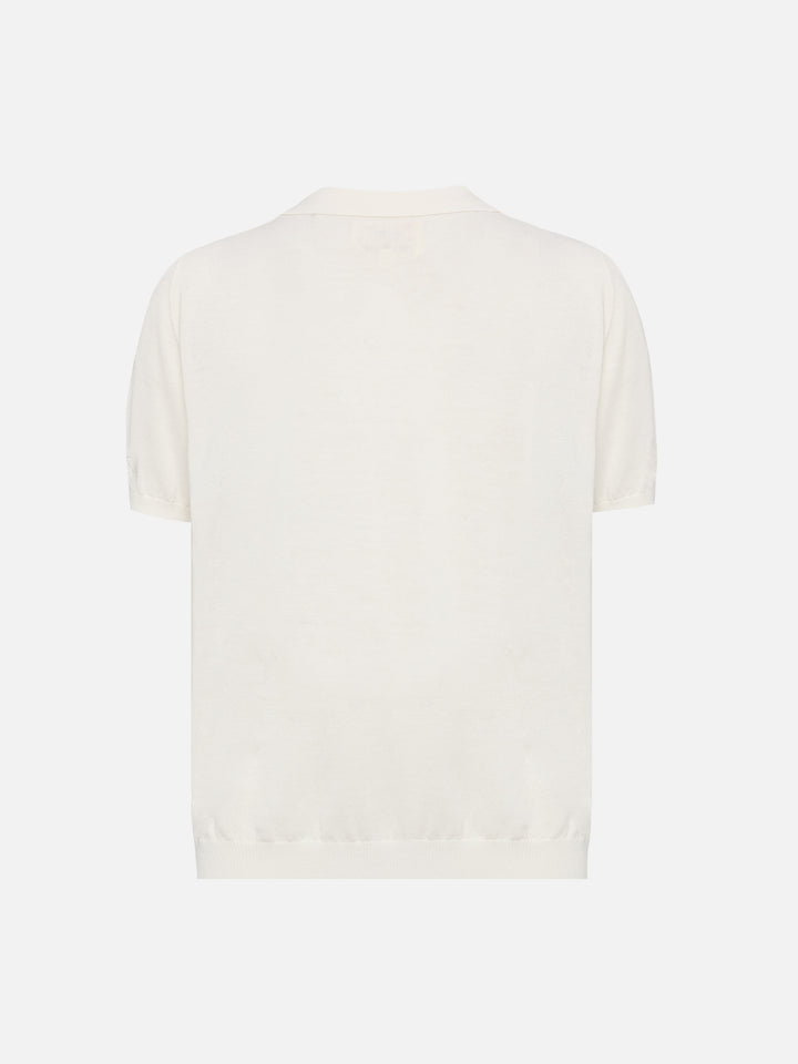Sloan Jr white knitted polo shirt - MC2 Saint Barth