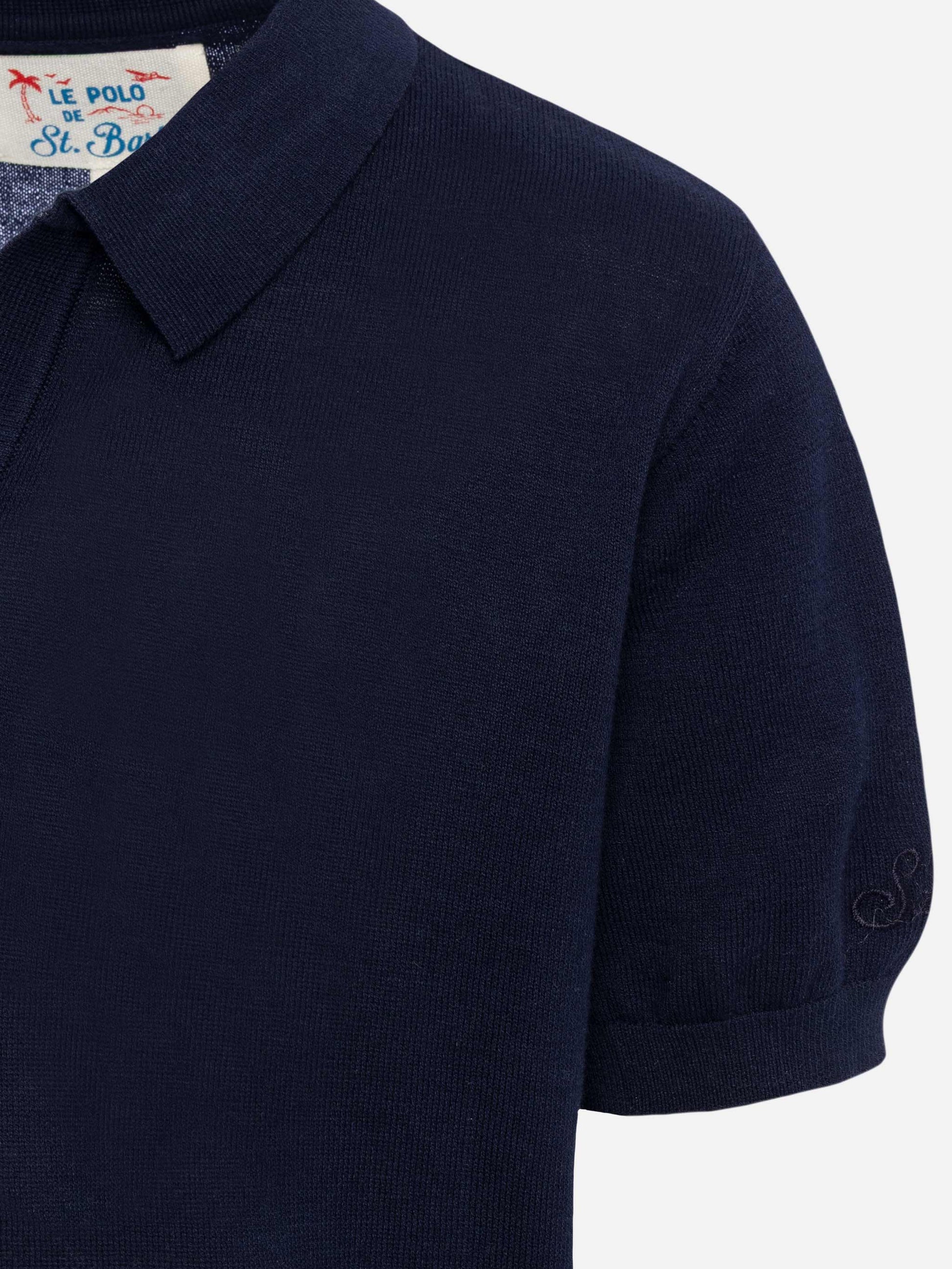 Sloan Jr white knitted polo shirt - MC2 Saint Barth