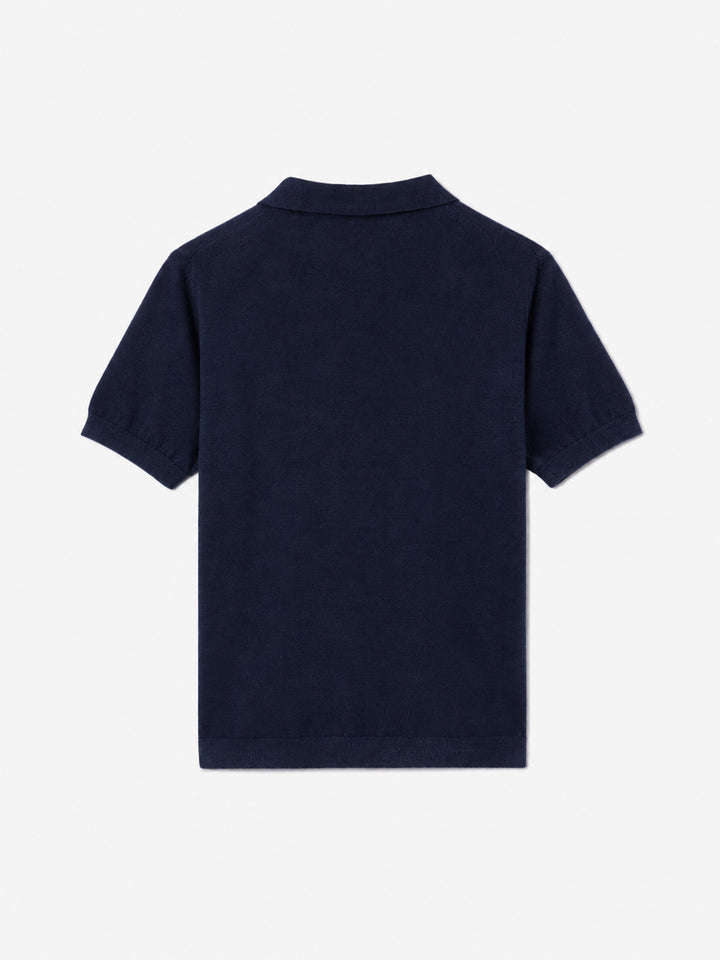 Polo de punto azul marino Sloan Jr 
